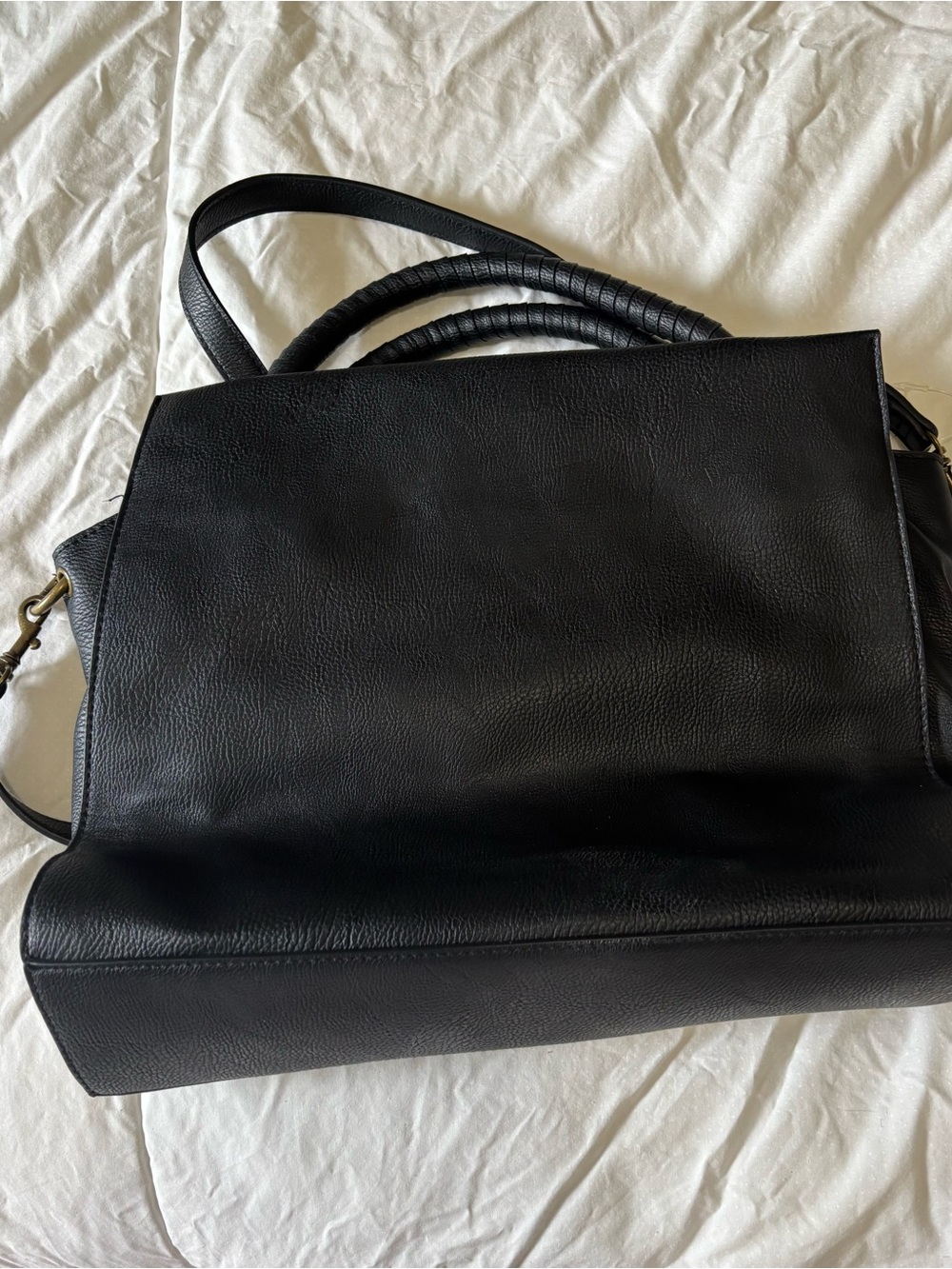 Universal Thread Black Leather Tote Bag